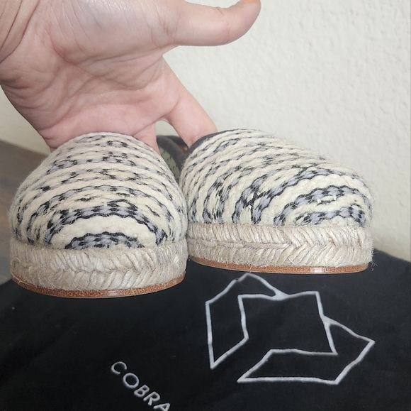 COBRA SOCIETY Molly Flat Espadrille Charcoal Aqua SZ 37/US 6.5 - Picture 4 of 11